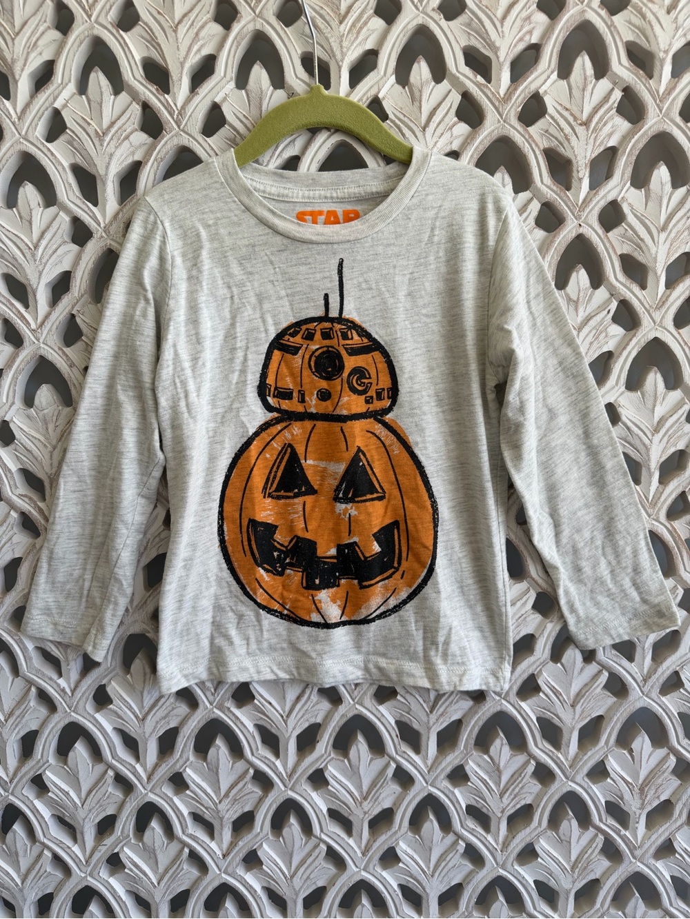 Star Wars BB-8 Pumpkin Halloween Shirt Boys 4T Long Sleeve